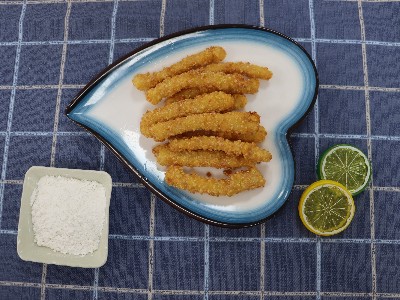 桂花风味小酥肉裹粉